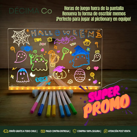Pizarra Acrílica LED + 7 Colores