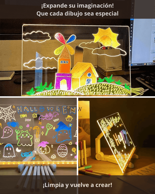 Pizarra Acrílica LED + 7 Colores