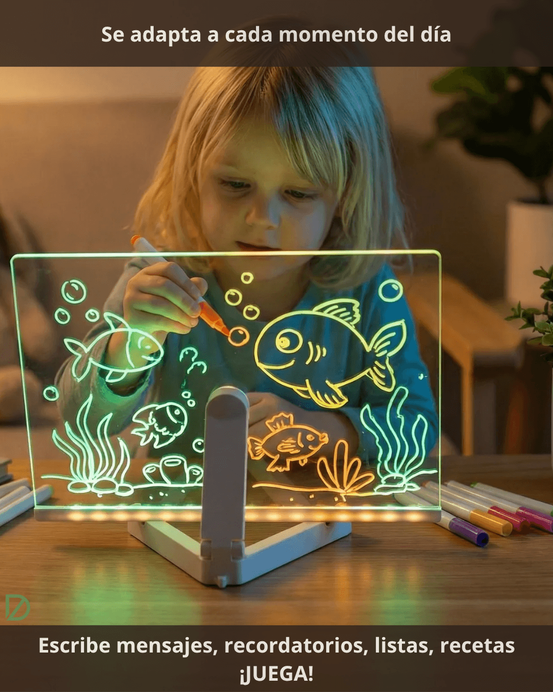Pizarra Acrílica LED + 7 Colores